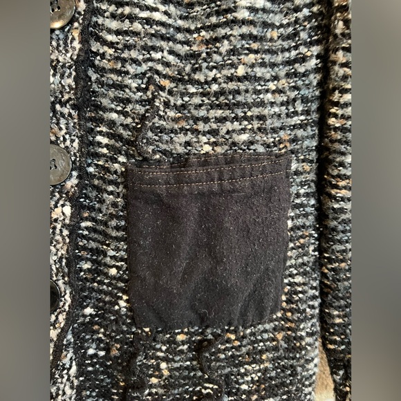 BCBGMaxazria Alpaca Mohair button cardigan size medium black/gray - Picture 4 of 6